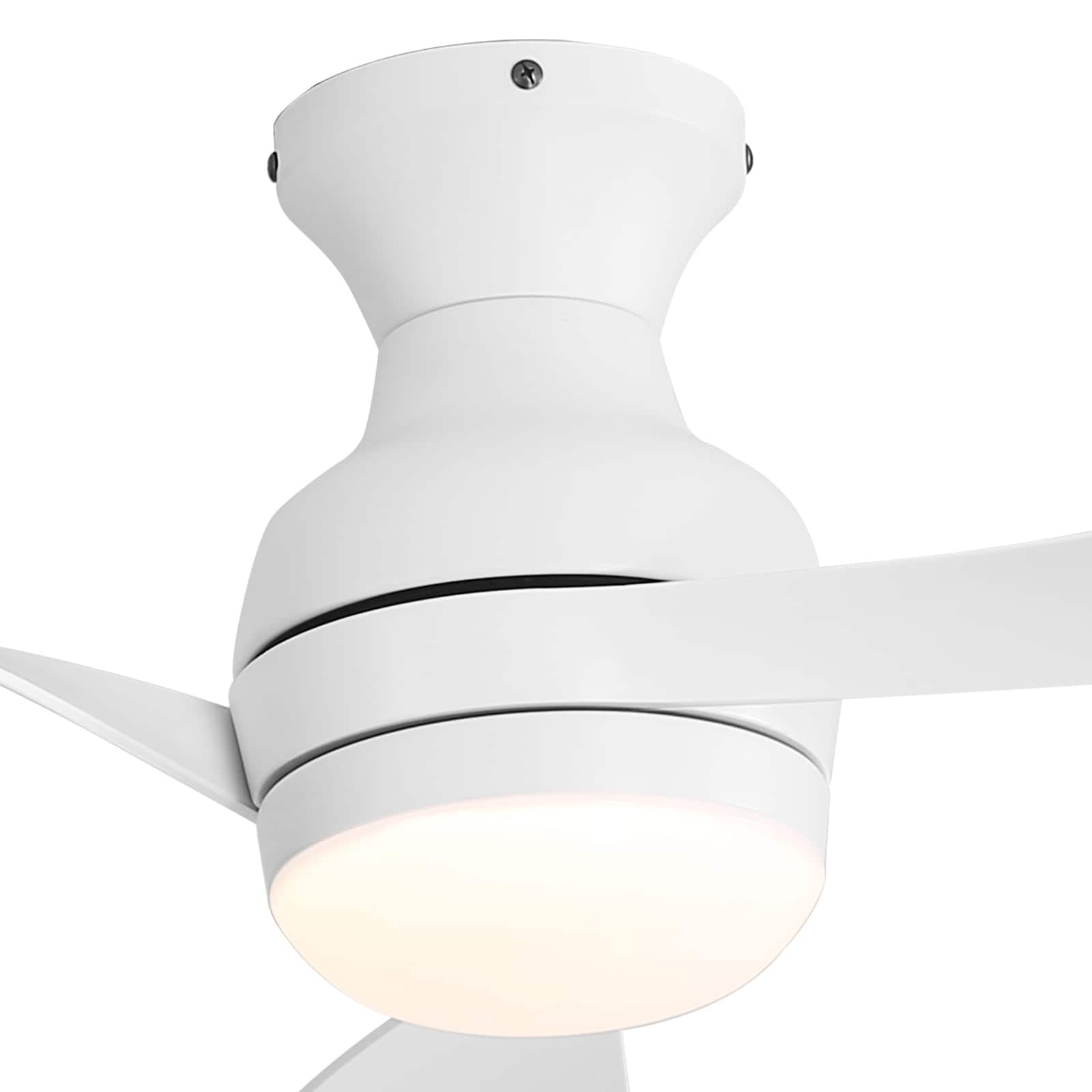 Sofucor - 52 Inch Ceiling Fans with Lights and Remote Control & 3 ABS Blades & Reversible DC, 3CCT Dimmable Lighting 6-Speed - White - Flush Mount