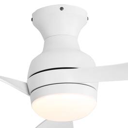 Sofucor - 52 Inch Ceiling Fans with Lights and Remote Control & 3 ABS Blades & Reversible DC, 3CCT Dimmable Lighting 6-Speed - White - Flush Mount