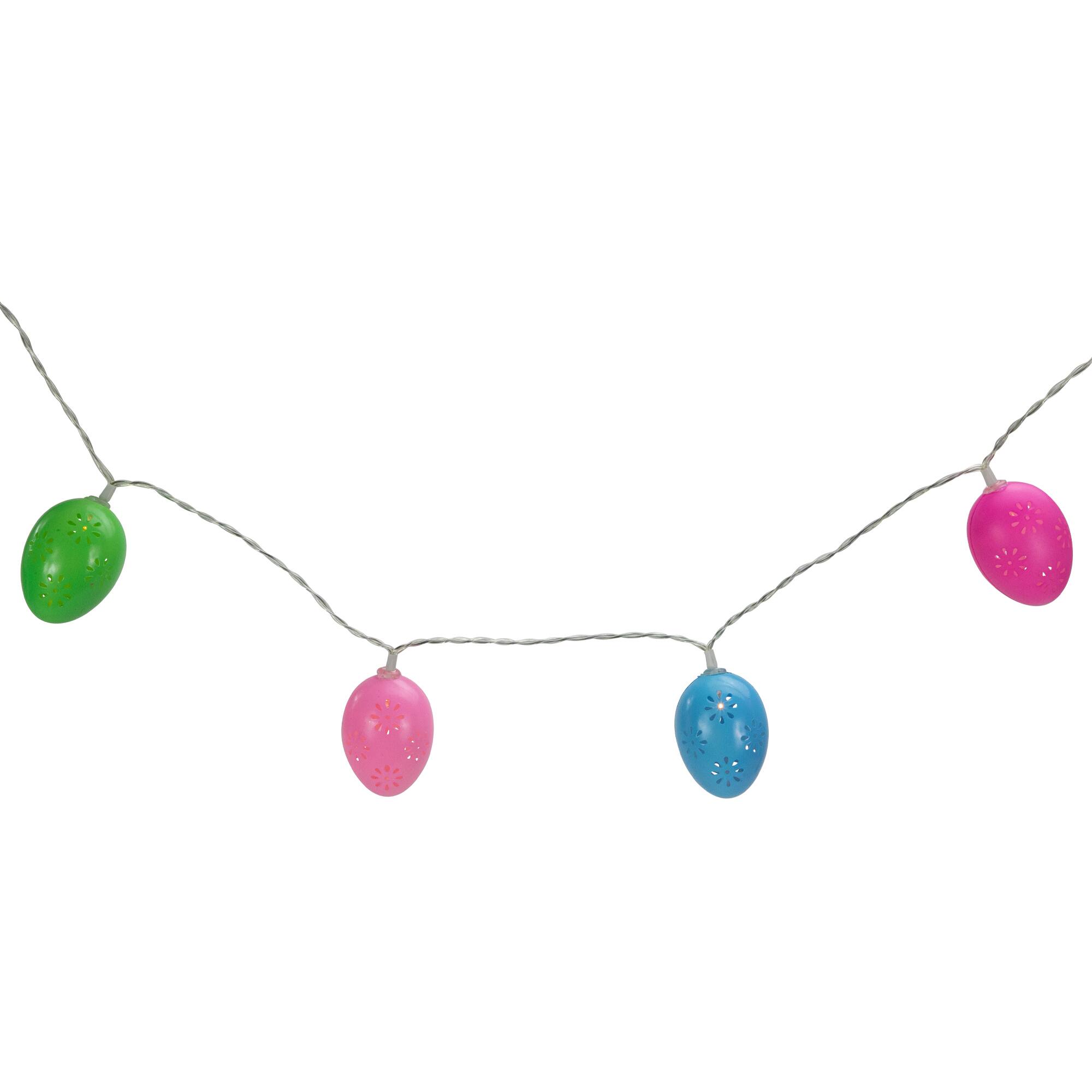 Alt View 3. Northlight - 10-Count Multi-Color Easter Egg LED String Lights 4.5ft Clear Wire - Multi.