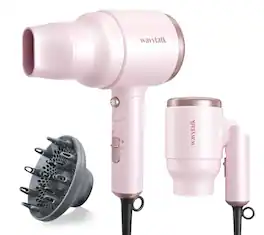 DORLUKFU - Wavytalk Blow Dryer with Diffuser, Mini Hair Dryer with Folding Handle, 1600W Quiet Lightweight Hairdryer with Diffuser