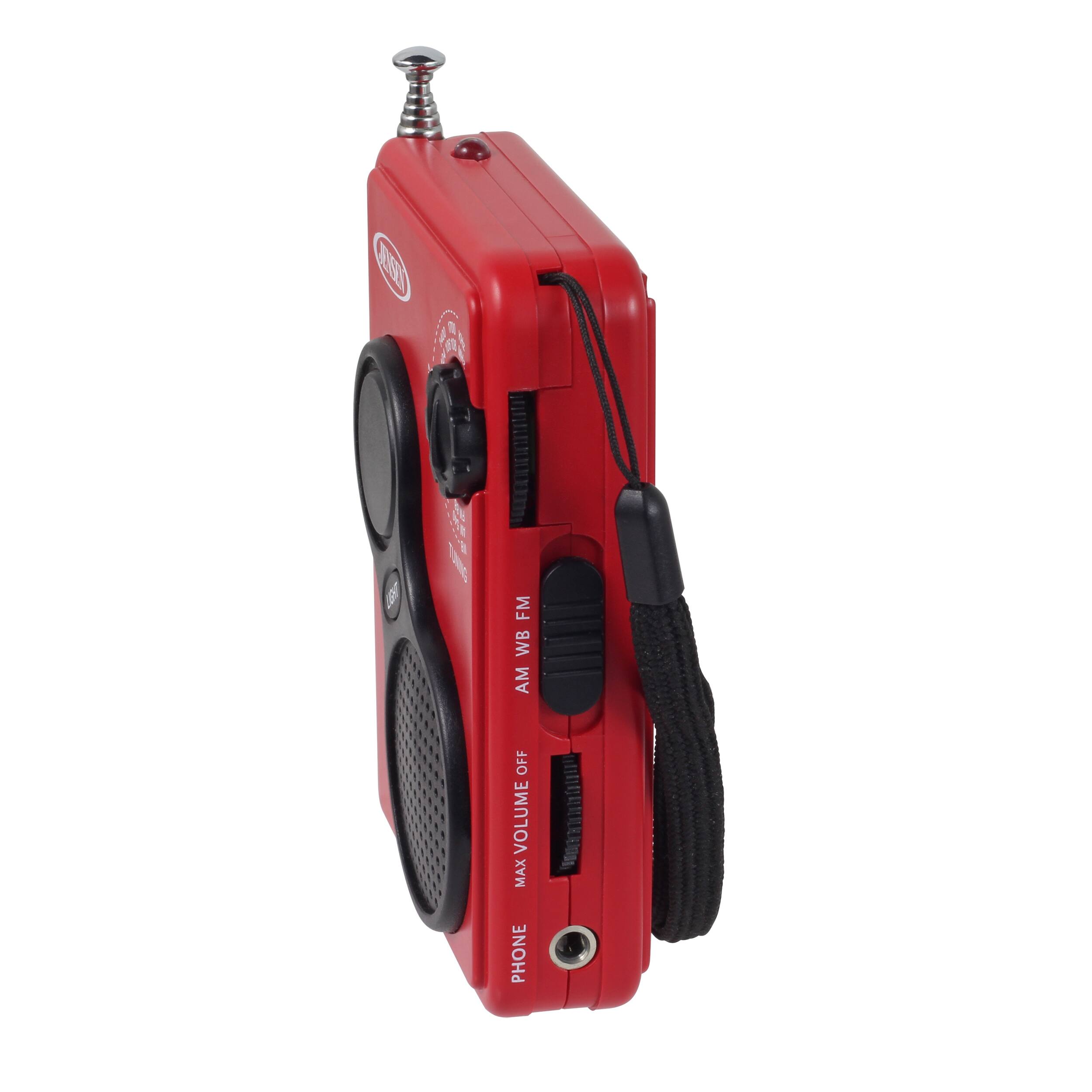 Angle. Jensen - AM/FM Weather Band Portable Radio - Black.