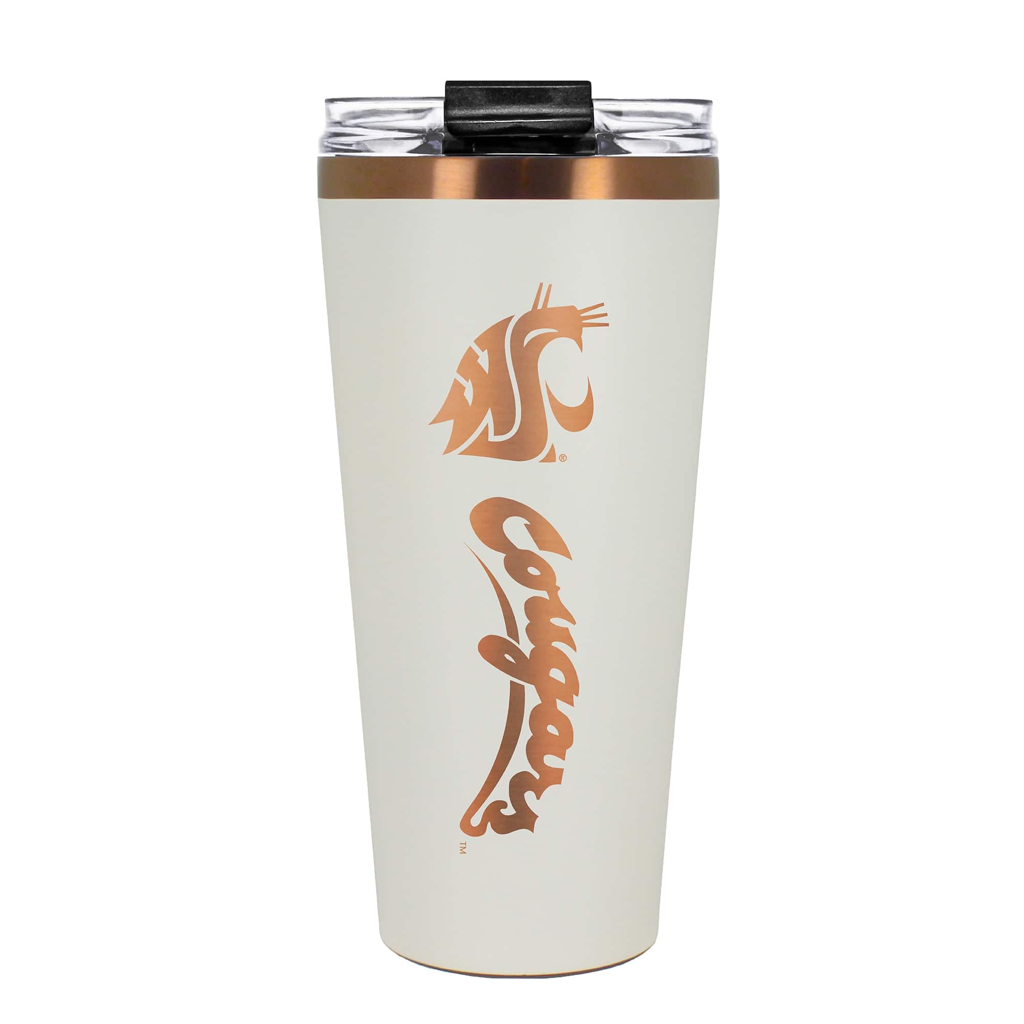 Front. Great American Products - Washington State Cougars 30oz. Big Slim Tumbler - Cream.