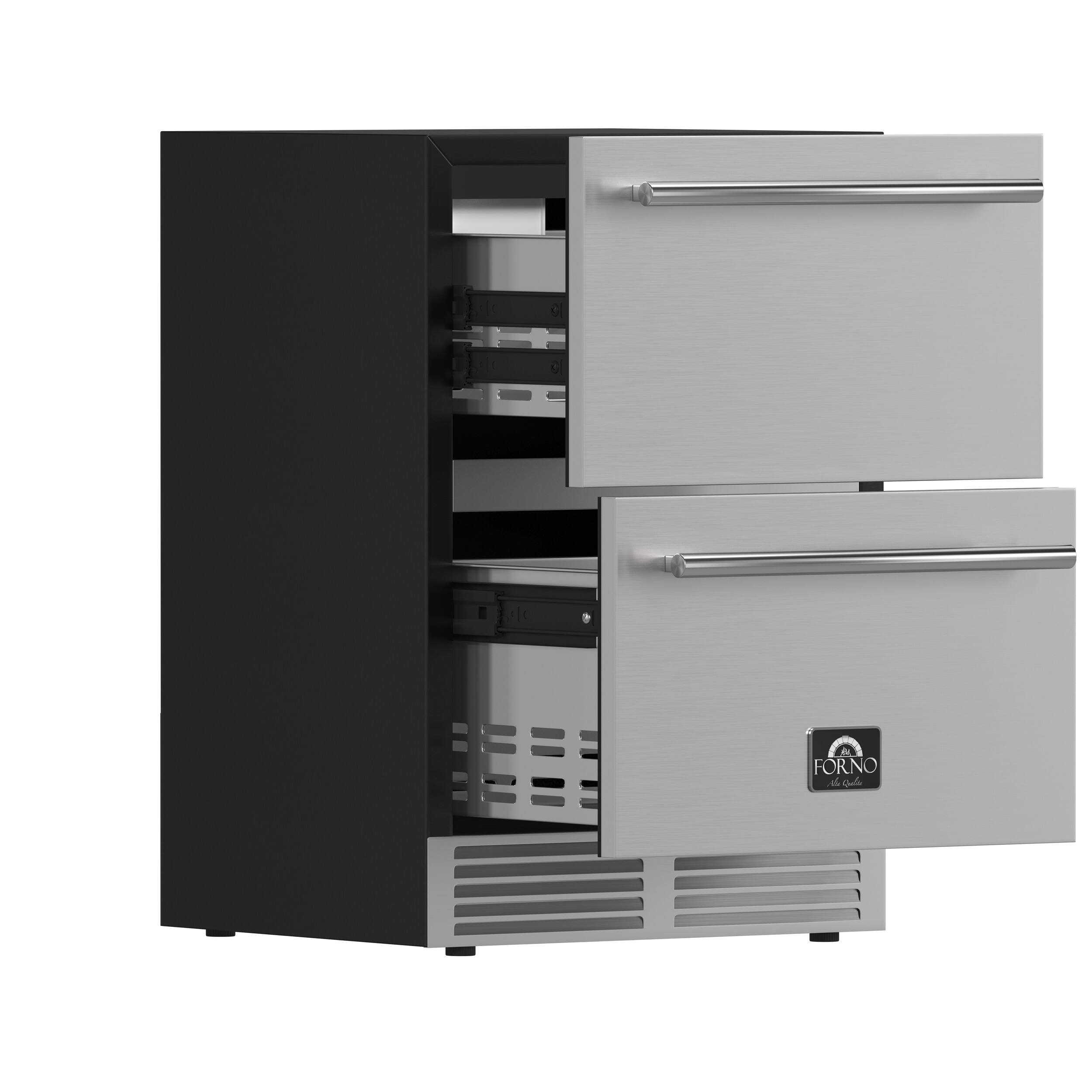 Alt View 4. Forno Appliances - Cosenza 24" Built-In Indoor/Outdoor Drawer Freezer with Ice Maker - Stainless steel.
