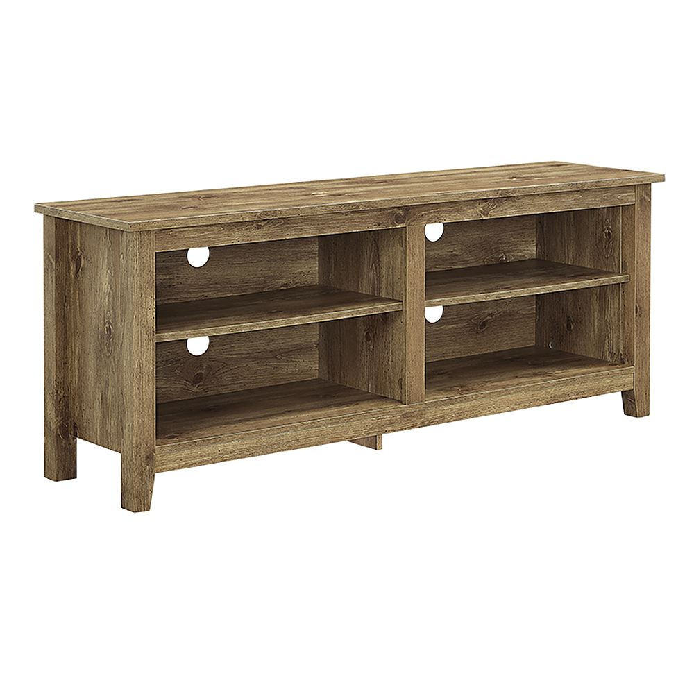 Angle View: Walker Edison - Modern 58" Wood Open Storage TV Stand for Most TVs up to 65" - Barnwood