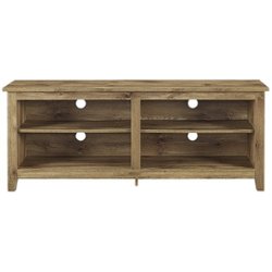 Walker Edison - Modern Wood Open Storage TV Stand for Most TVs up to 65" - Barnwood - Front_Zoom