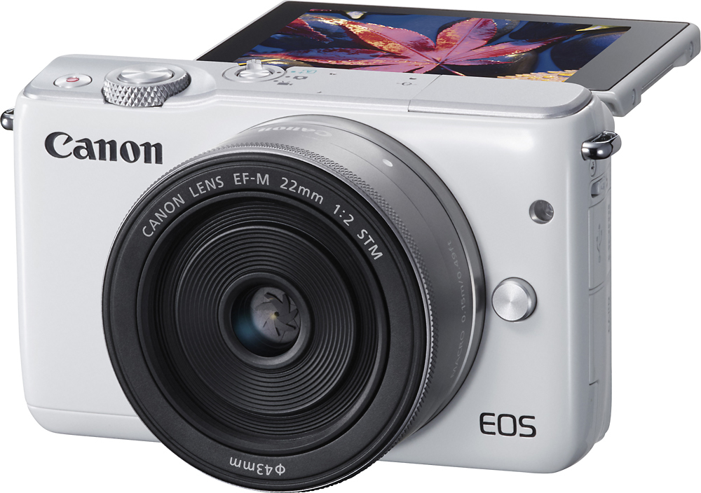 Best Buy: Canon EOS M10 Mirrorless Camera with 15-45mm Lens White