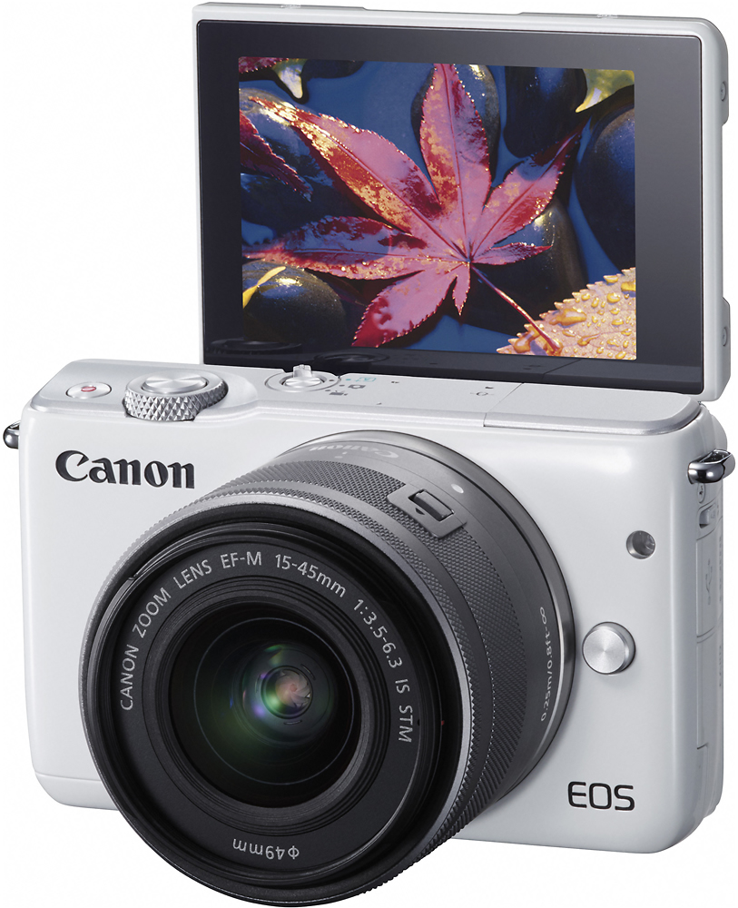 Best Buy: Canon EOS M10 Mirrorless Camera with 15-45mm Lens White 