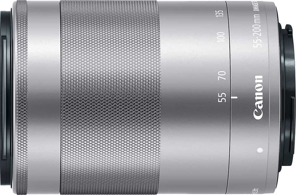 Canon Ef M 55 0mm F 4 5 6 3 Is Stm Telephoto Zoom Lens For Eos M Series Cameras Silver 1122c002 Best Buy