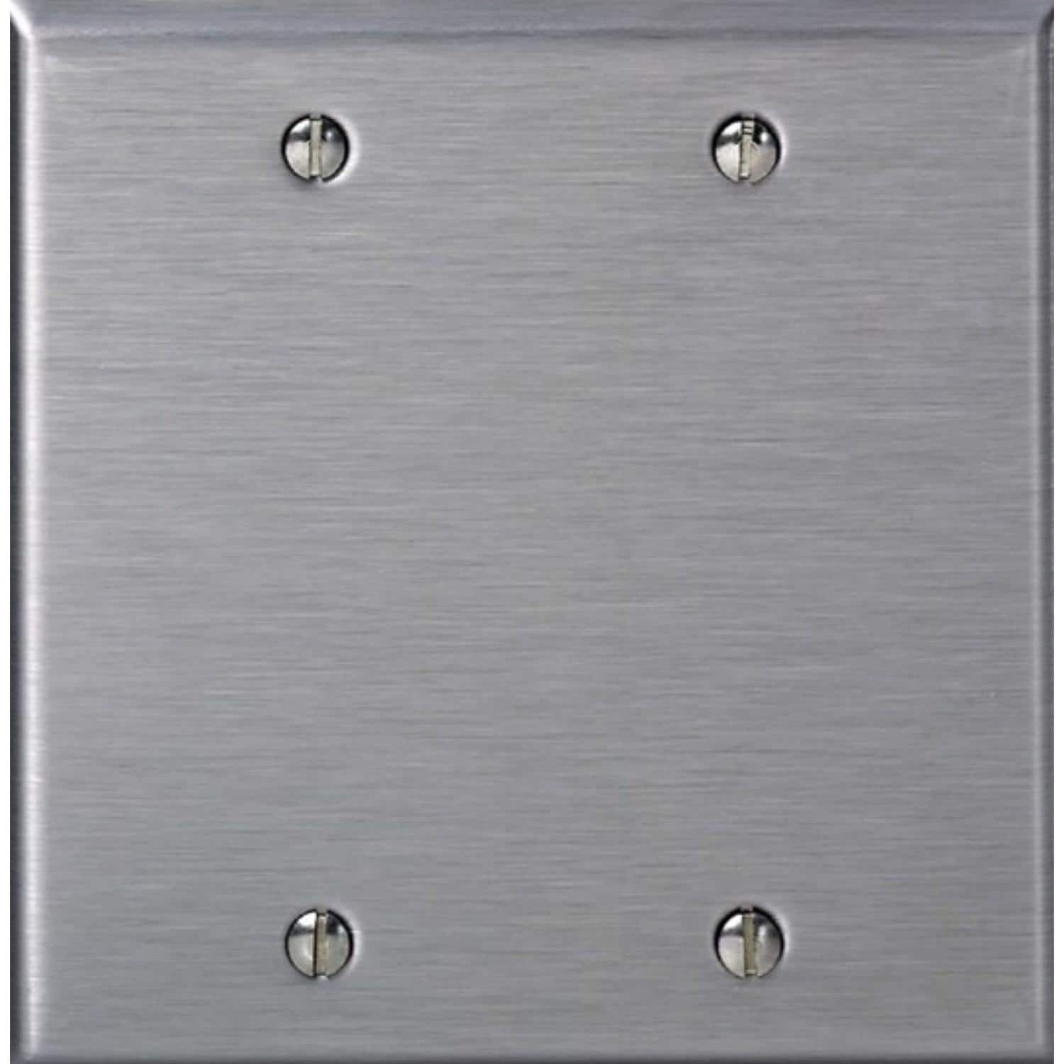 Leviton - C-Series Stainless Steel 2 gang Metal Blank Wall Plate 1 pk - Silver