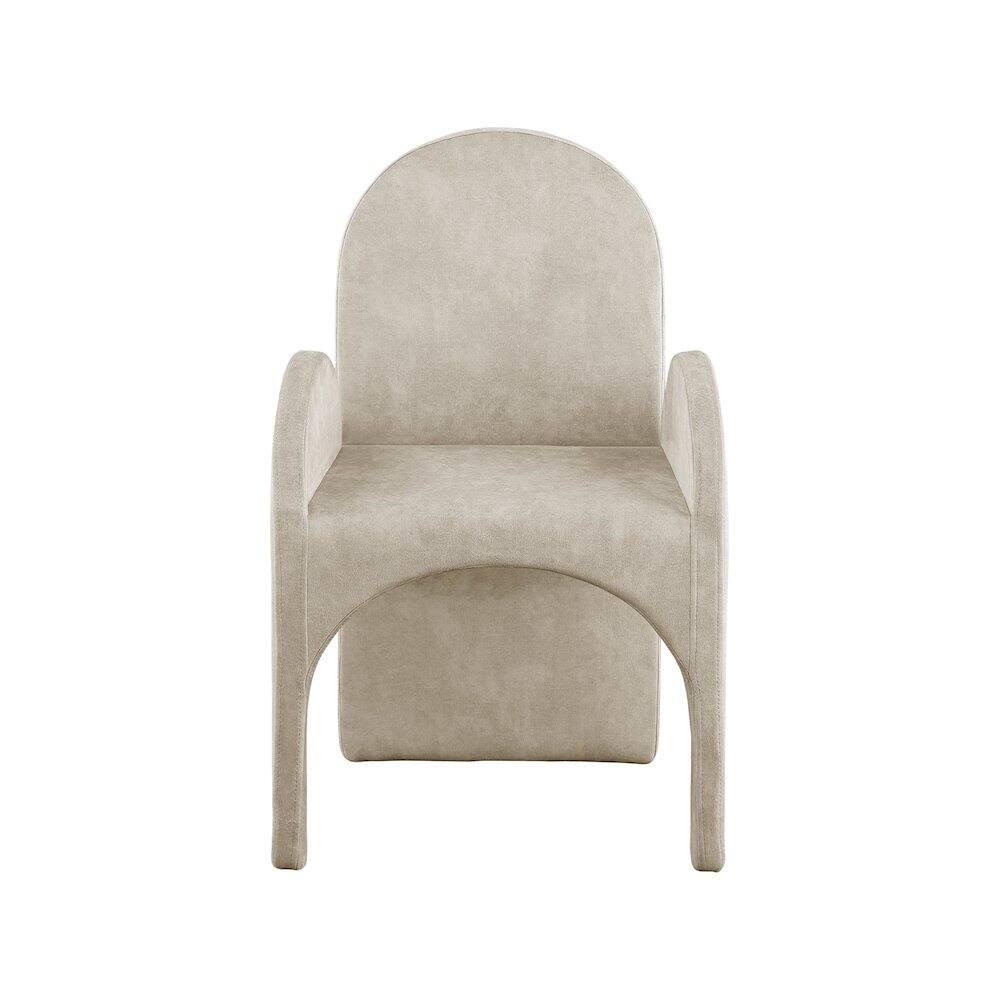 Alt View 2. Meridian Furniture - Summer Stone Velvet Dining Arm Chair, Set of 2 - Grey.