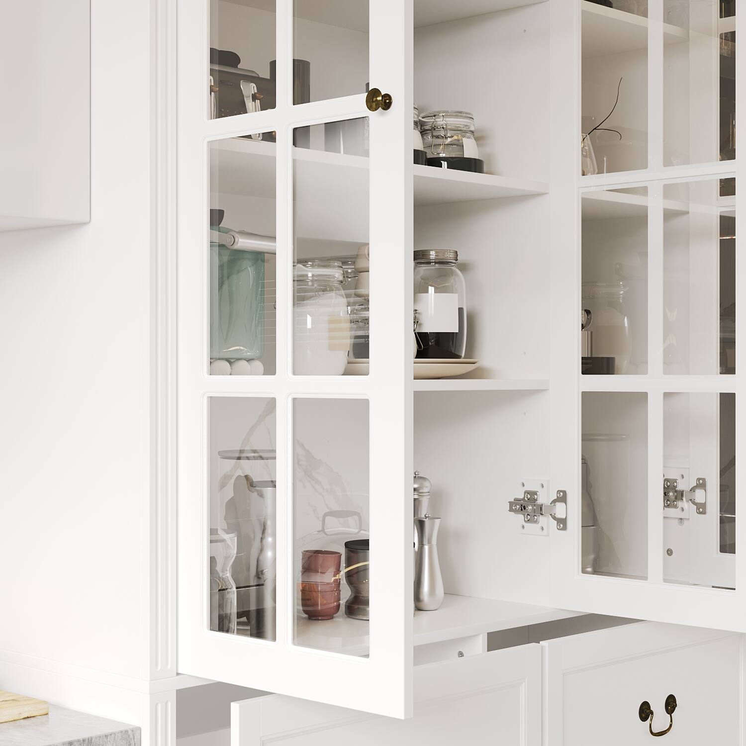 Alt View 7. FUFU & GAGA - FUFU&GAGA Glass - Door Buffet: Safe & Stylish Storage for Dining & Kitchen Pantry Cabinet - White.