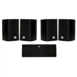 Acoustic Audio by Goldwood - AA351B and AA40CB Indoor Speakers Home Theater 5 Speaker Set - Black