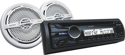  Sony - 52W x 4 Satellite Radio-Ready Marine In-Dash CD Deck with Two 6-1/2&quot; Speakers