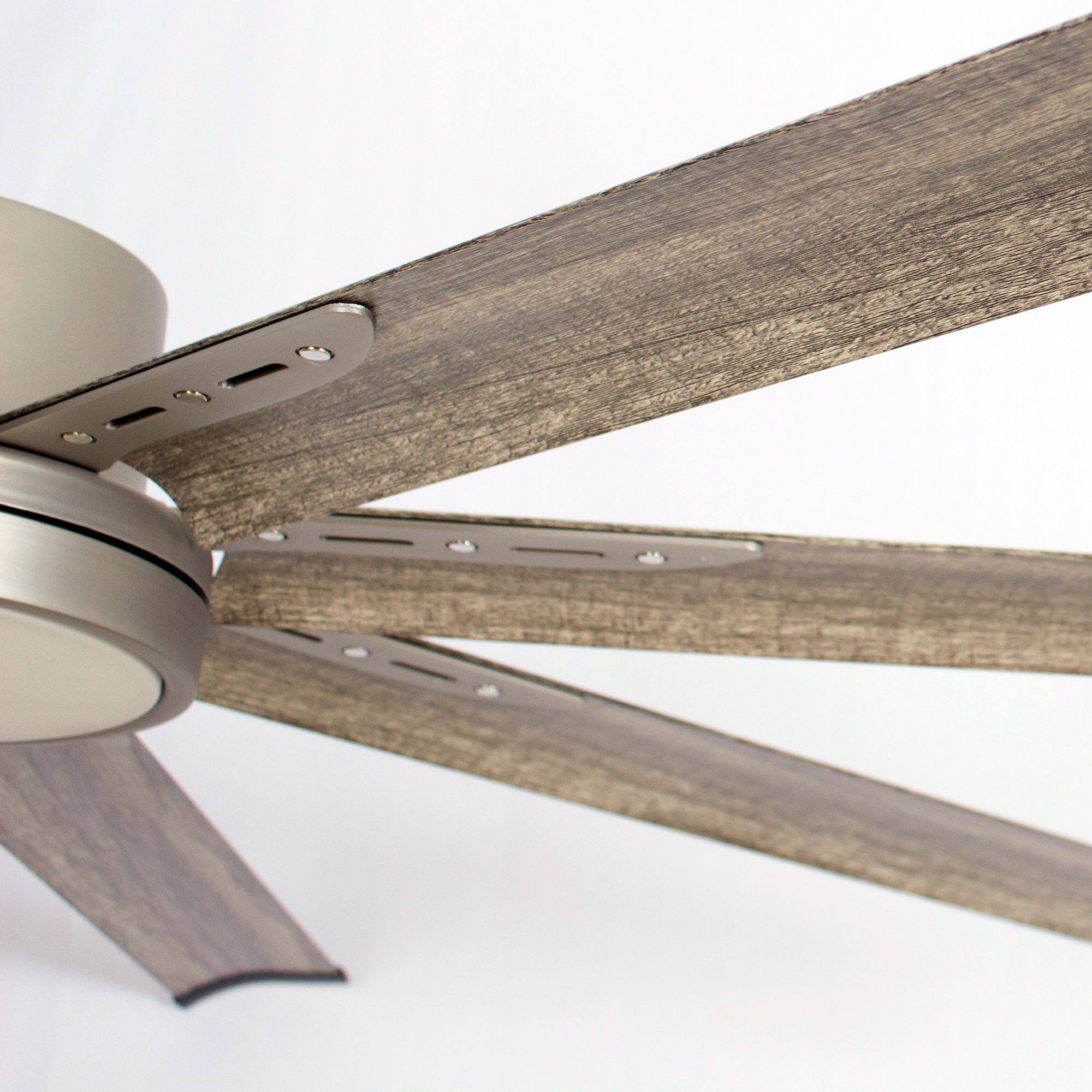 Alt View 7. Parrot Uncle - 72" Modern Silver LED Ceiling Fan with Remote Control and Aluminum Blades - Nickel.