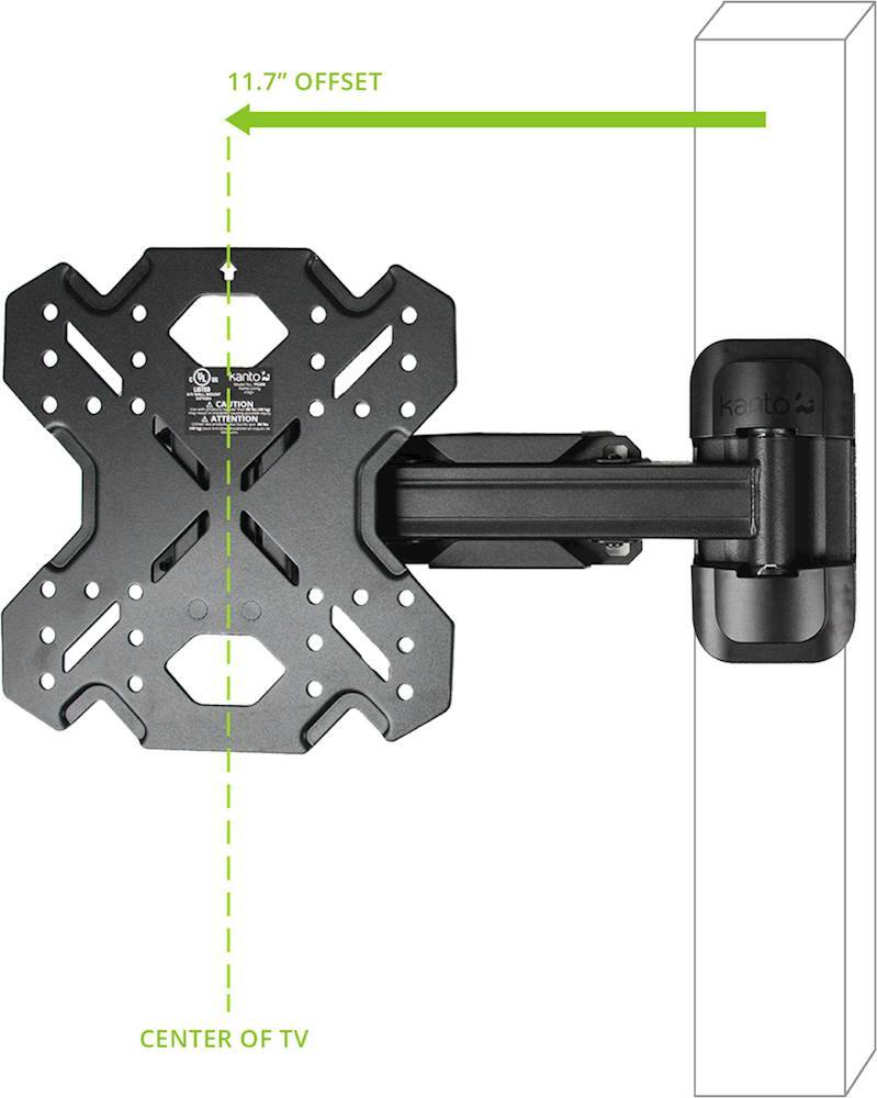 Alt View 14. Kanto - Full-Motion TV Wall Mount for Most 26" - 60" TVs - Extends 13.8" - Black.
