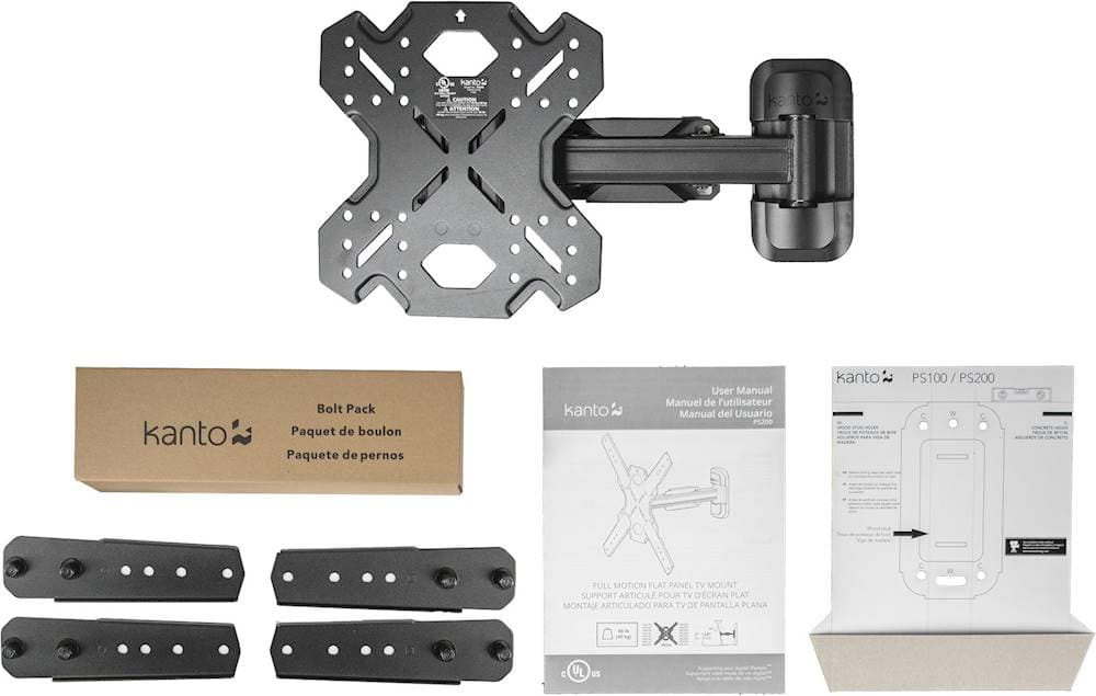 Alt View 18. Kanto - Full-Motion TV Wall Mount for Most 26" - 60" TVs - Extends 13.8" - Black.