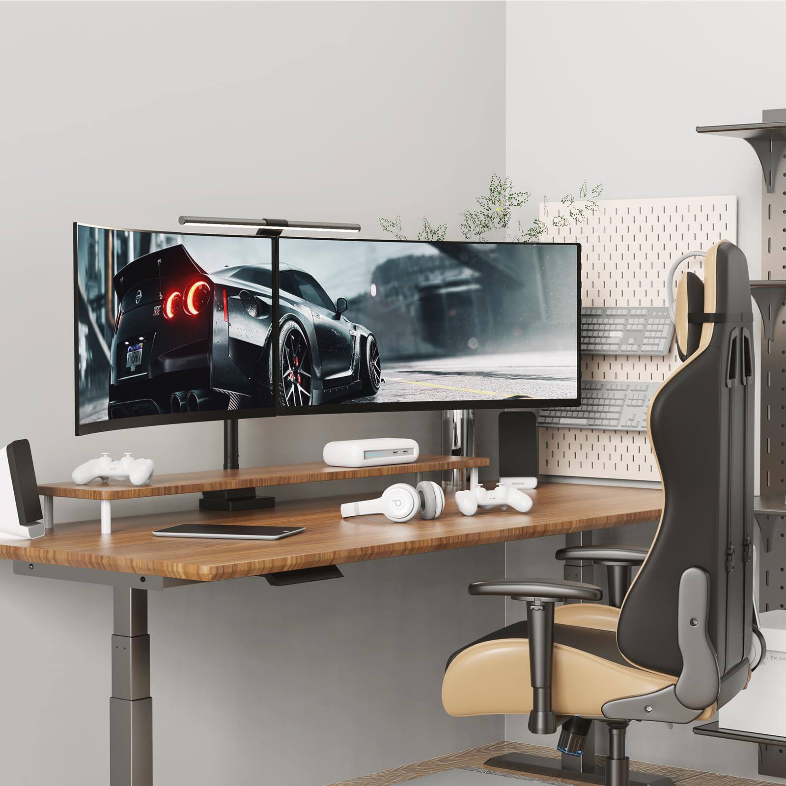 Alt View 3. Comfort Essence - Vertical Monitor Mount Heavy Duty Arm For onitors Up To 59 Extra Tall wide Adjustable Aluminum Desk Vesa 7 - Black.