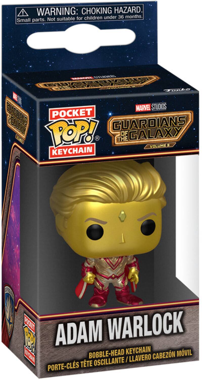 WARNING: CHOKING HAZARD. Small parts. Not suitable for children under 36 months. MARVEL STUDIOS GUARDIANS OF THE GALAXY VOLUME 3 POCKET POP! KEYCHAIN ADAM WARLOCK BOBBLE-HEAD KEYCHAIN PORTE-CLÉS TÊTE OSCILLANTE / LLAVERO CABEZON MÓVIL