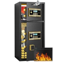 Chateau Abodes - Home Security Safe, Large Coin-Operated Double-Door with Digital Keypad, Fire/Waterproof Bag, Dual Alarm & Hidden Code - 7.0 Cubic Feet