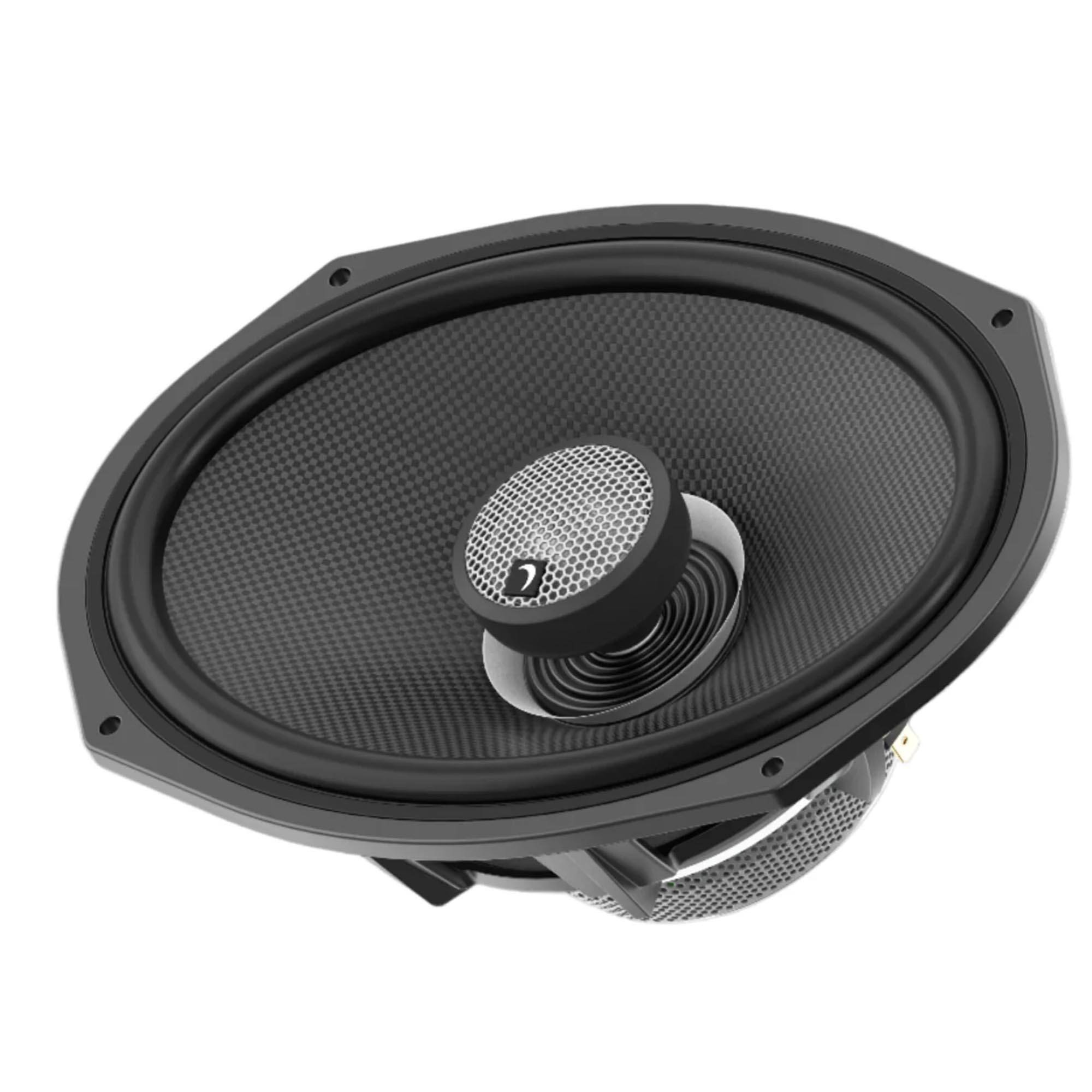 Alt View 1. Diamond Audio - Diamond Audio HXM69F2BK Motorsport 2-Way 6"X9" 2-Ohm Flush Mount Speaker Black Carbon Cone Speaker - 450W Max/150W Rms - Black/Gray.