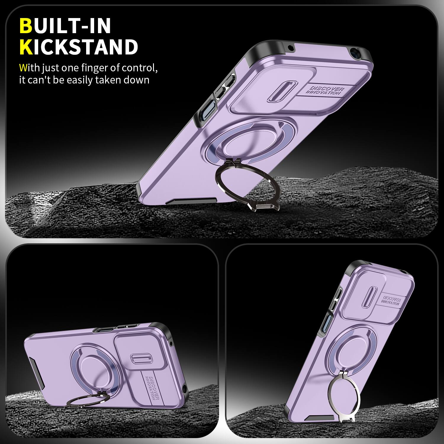BUILT-IN KICKSTAND  
With just one finger of control, it can't be easily taken down  

DISCOVER INNOVATION  
INNOVATION IS VOCIO