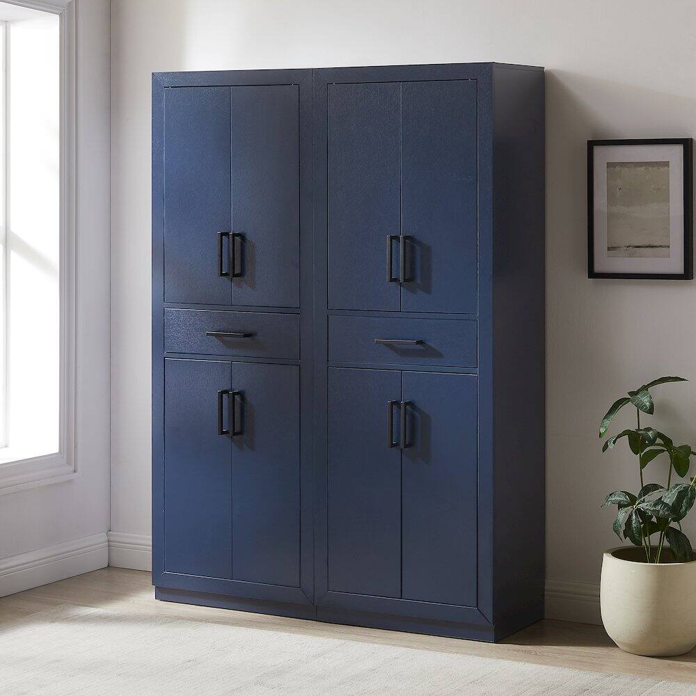 Alt View 8. Crosley Furniture - Isla 2-Piece Kitchen Storage Pantry Set - 2 Pantries - Navy.
