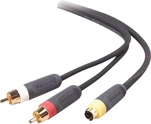 Angle Standard. Belkin - PureAV 3' S-Video and Audio Cable - Black.