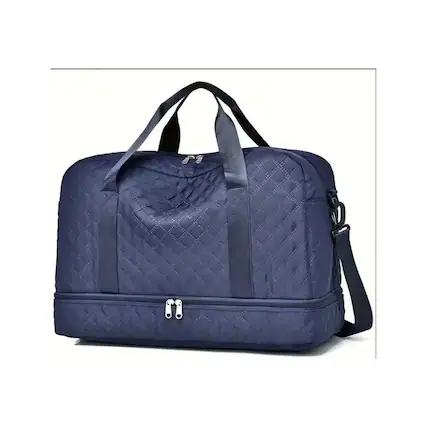 Front. Wikistore - Wikistore Diamond Pattern Small Square Crossbody Tote with Dry Wet Separation Lake Blue - Lake Blue.