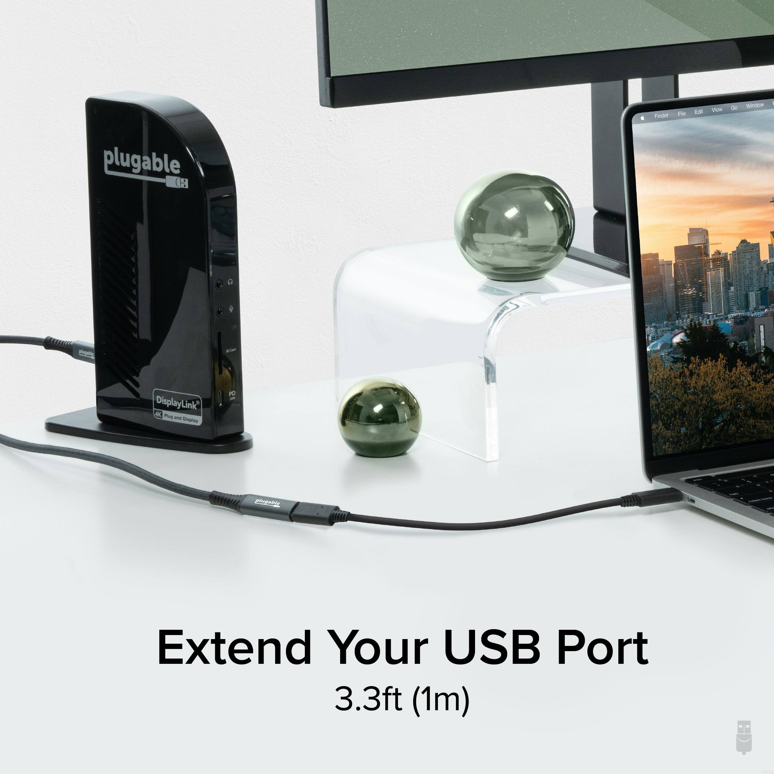 Firam - - - d snte plugable DisplayLink - - - - ehg Extend Your USB Port 3.3ft (1m)