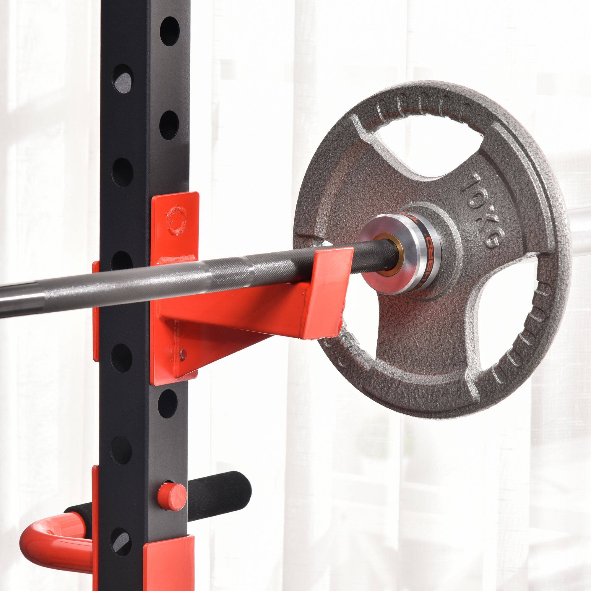 Alt View 7. Soozier - Tower Pull Up Bar Squat Rack Power Cage At Home Workout Equipment - Black.