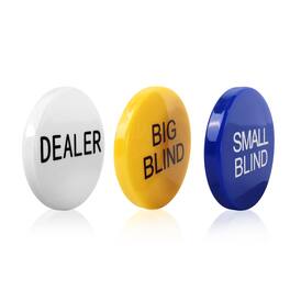GSE Games & Sports Expert - 2" Small Blind, Big Blind, Dealer Puck Buttons-Casino Texas Hold‘em Poker Dealer Accessory(3pcs/set)