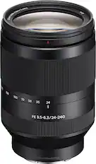 Front. Sony - FE 24-240mm f/3.5-6.3 OSS Full-Frame E-Mount Telephoto Zoom Lens - Black.