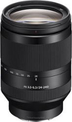 Sony - FE 24-240mm f/3.5-6.3 OSS Full-Frame E-Mount Telephoto Zoom Lens - Black - Front_Zoom