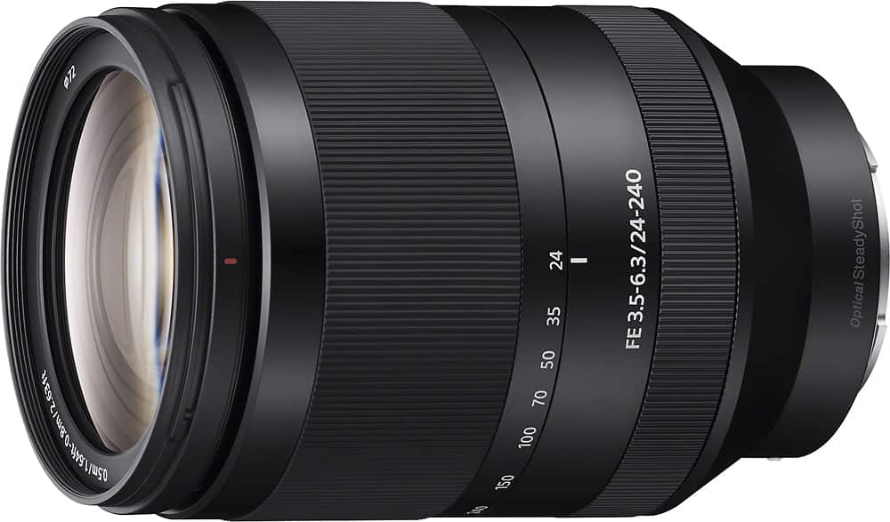 Left. Sony - FE 24-240mm f/3.5-6.3 OSS Full-Frame E-Mount Telephoto Zoom Lens - Black.