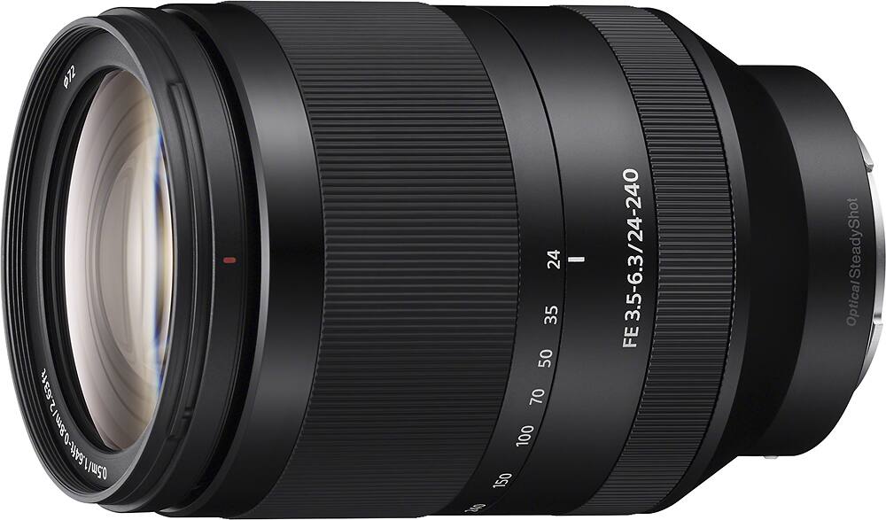 Left. Sony - FE 24-240mm f/3.5-6.3 OSS Full-Frame E-Mount Telephoto Zoom Lens - Black.