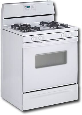 Angle Standard. Whirlpool - Self-Cleaning Gas Range - White on white.