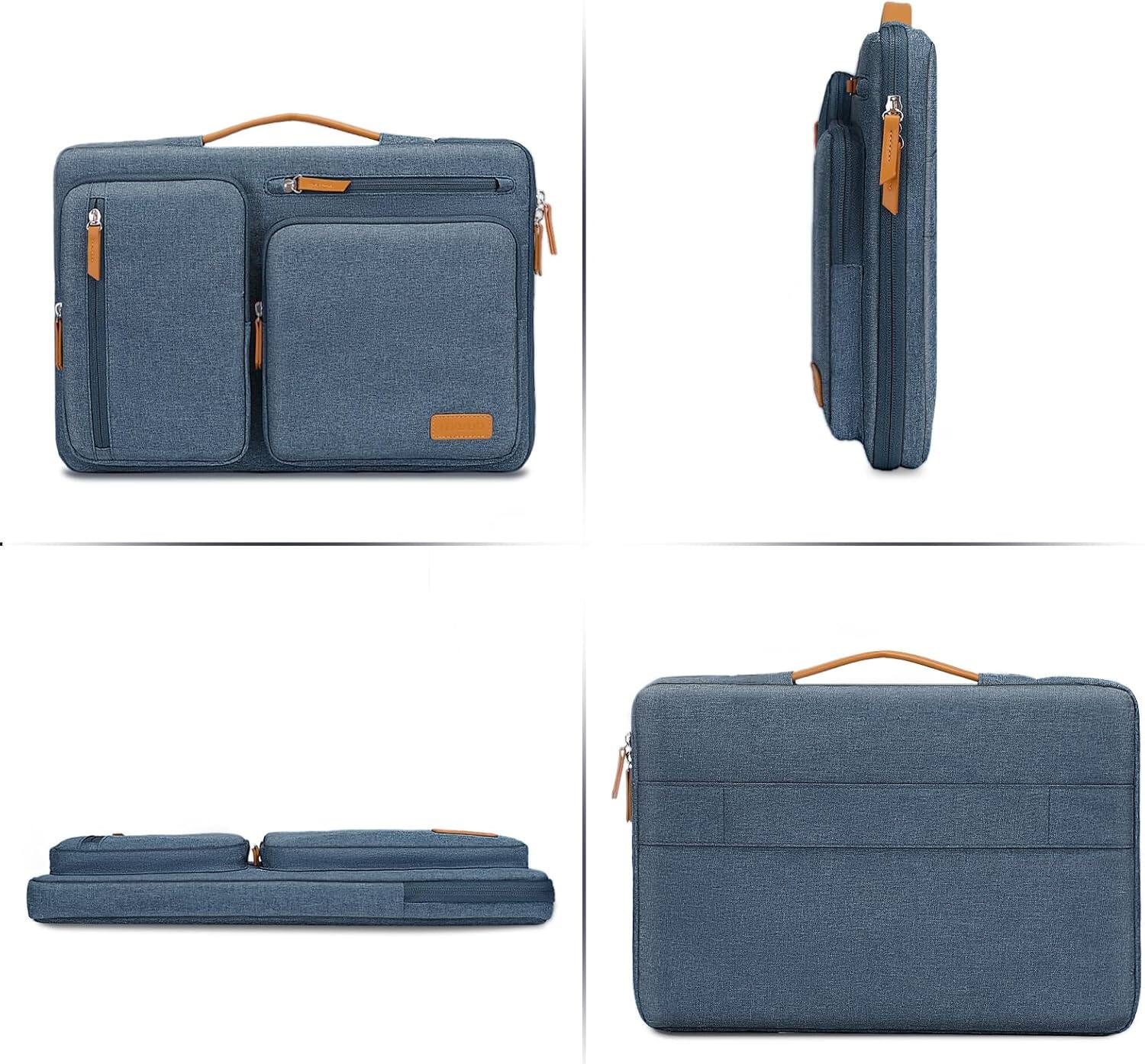 Alt View 1. mosiso - 360 Protective Laptop Handbag Sleeve 15-15.6 inch for MacBook Pro 16 HP Acer Dell Lenovo ASUS - Haze Blue.
