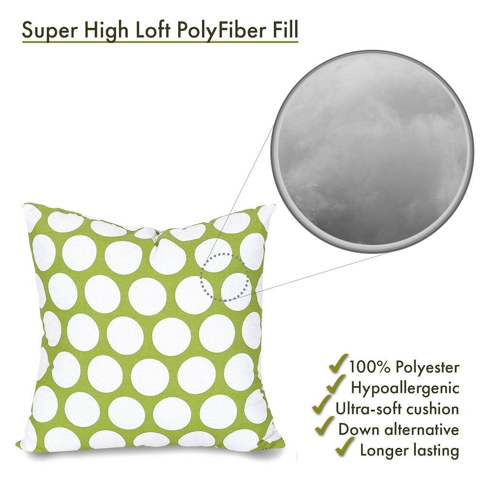 Super High Loft PolyFiber Fill

- 100% Polyester
- Hypoallergenic
- Ultra-soft cushion
- Down alternative
- Longer lasting