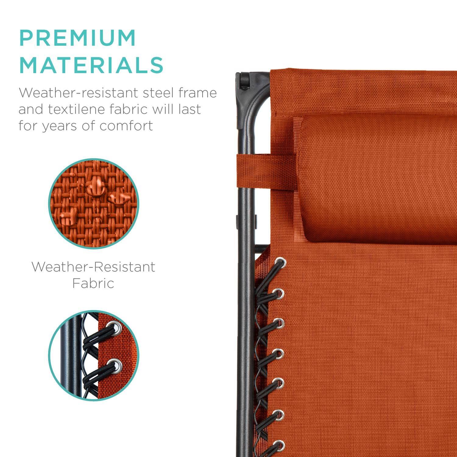 PREMIUM MATERIALS

Weather-resistant steel frame and textilene fabric will last for years of comfort

Weather-Resistant Fabric