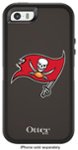 Front Zoom. OtterBox - Defender NFL Series Tampa Bay Buccaneers Case for Apple® iPhone® SE, 5s and 5 - Black/Red.