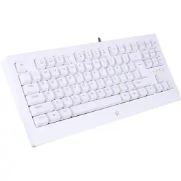Oumilen - Wired Mechanical Keyboard – 87 Keys Compact with Red Switches, USB Plug & Play, Ergonomic Office Gaming - White