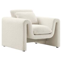 Waverly Boucle Upholstered Armchair by Modway - White