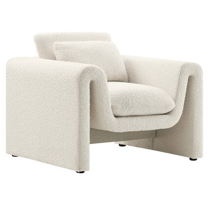 Front. Modway - Waverly Boucle Upholstered Armchair by Modway - White.