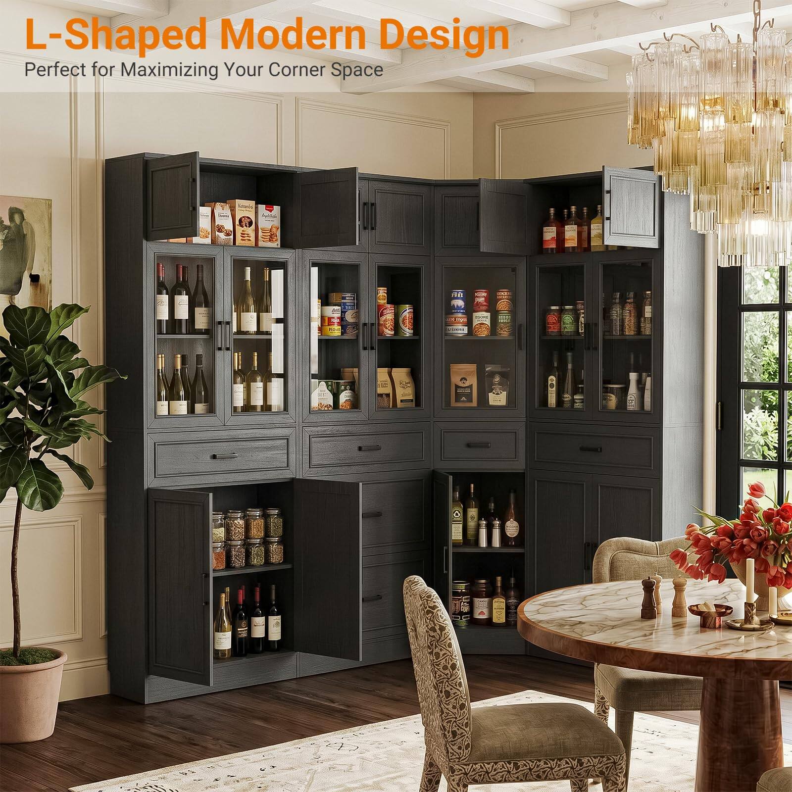L-Shaped Modern Design  
Perfect for Maximizing Your Corner Space