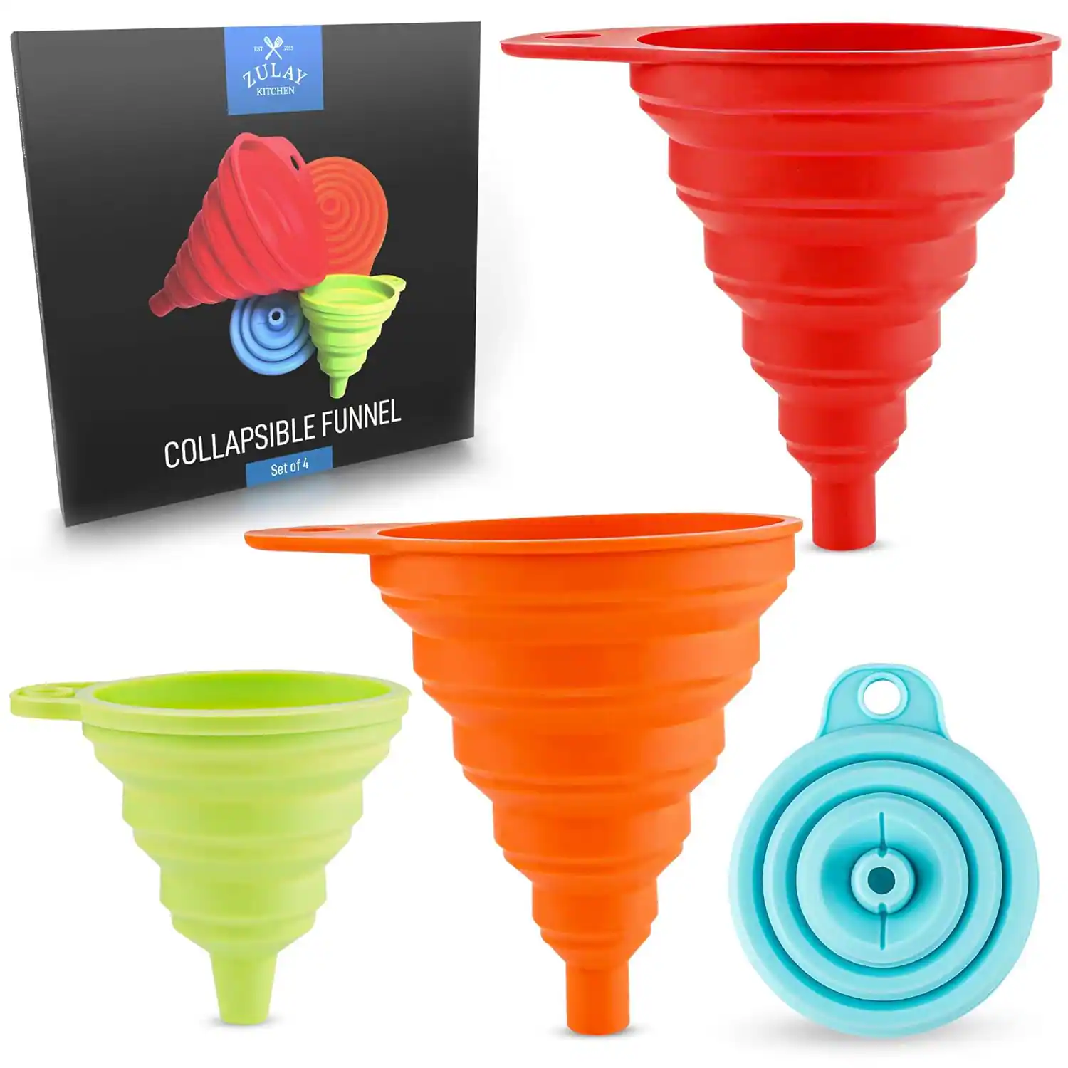 ZULAY KITCHEN  
COLLAPSIBLE FUNNEL  
Set of 4
