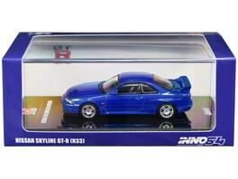 Nissan Skyline GT-R (R33) RHD (Right Hand Drive) Bayside 1/64 Diecast Model Car by Inno Models - Blue Metallic