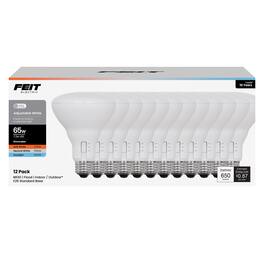 FEIT ELECTRIC - Feit BR30 E26 (Medium) LED Bulb Adjustable White 60 Watt Equivalence 12 pk