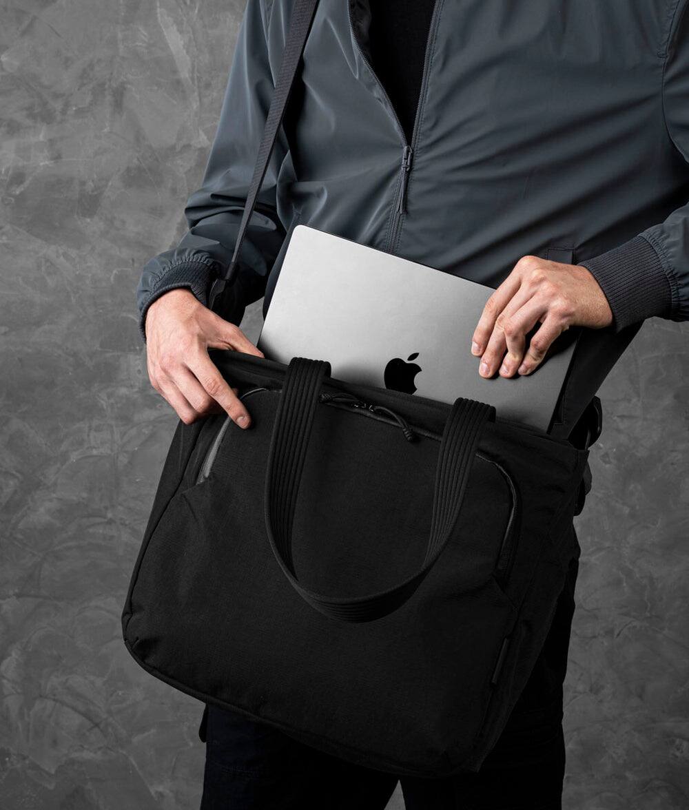 Alt View 1. ALPAKA - Bravo Tote V2 Work & Travel Laptop Tote Bag, Fits 16” MacBook Pro + 14” Tablet - Black Axoflux 400D.