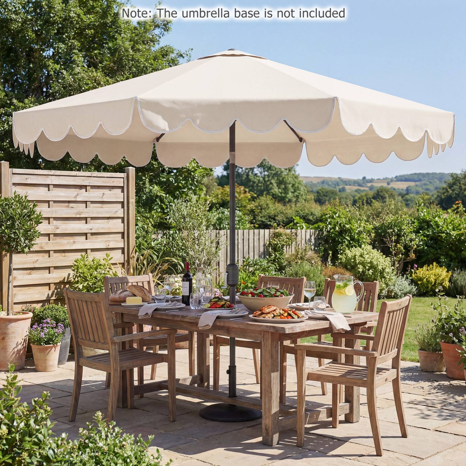 Note: The umbrella base is not included