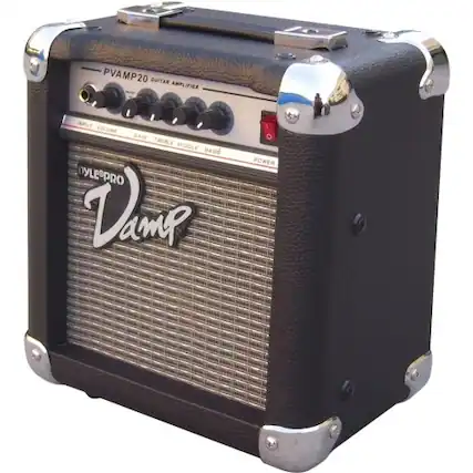 Front. PYLE - Guitar Amplifier - Black.